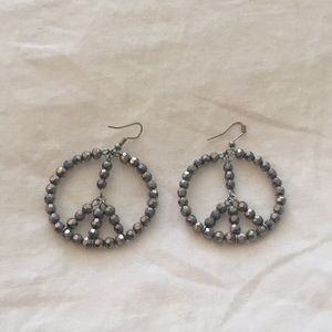 Beaded Peace Sign Earrings